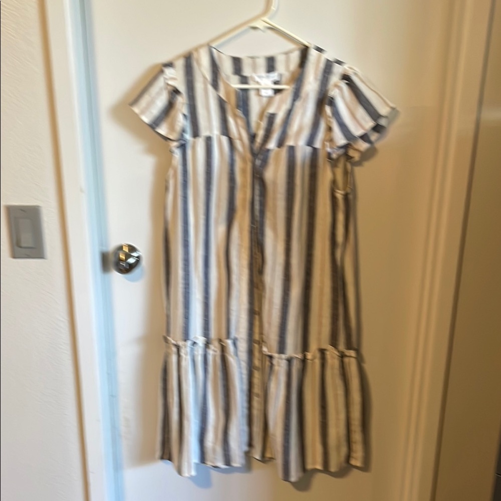 Striped Blue and White Dress